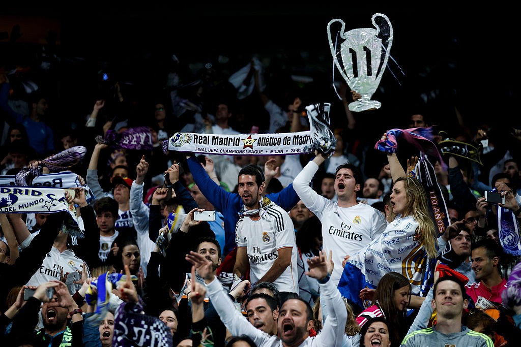 Atletico And Real Fans Watch The Champions League Final In Madrid