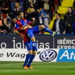 Giuseppe Rossi of Levante UD (R) celebrates  with 07 Jose