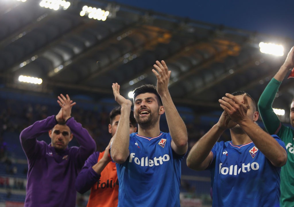 Squadra sotto curva ospiti Roma Fiorentina