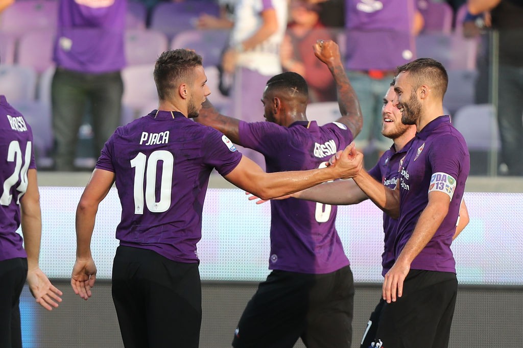 Gruppo squadra esultanza pjaca pezzella gerson