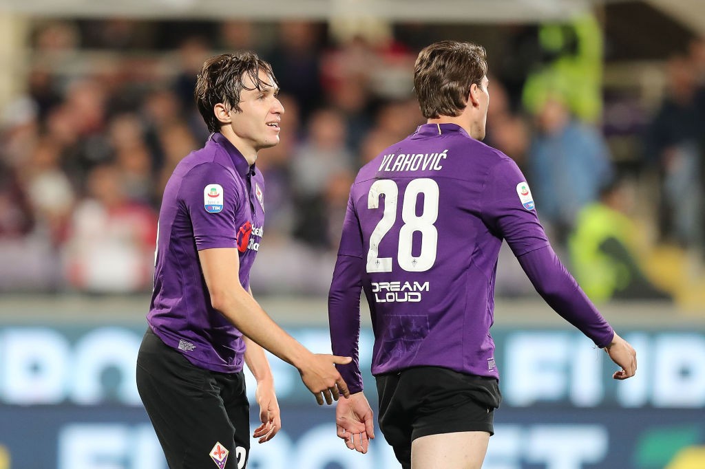 Vlahovic e Chiesa contro il Milan