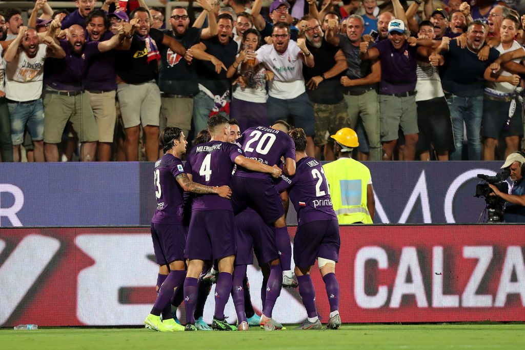 Esultanza gruppo Fiorentina