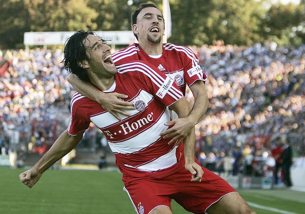Luca Toni con Franck Ribery