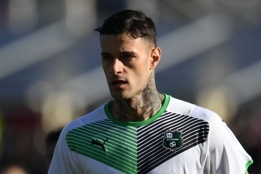 Scamacca in Fiorentina-Sassuolo del 19/12/2021