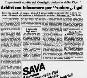 29 maggio 1971 Proposta per telecamere in campo big