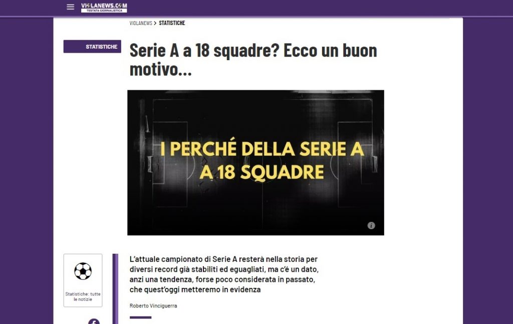 Serie A a 18 squadre Violanews 2014