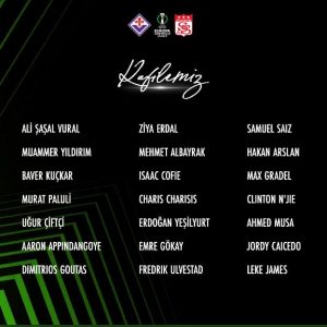 sivasspor convocati