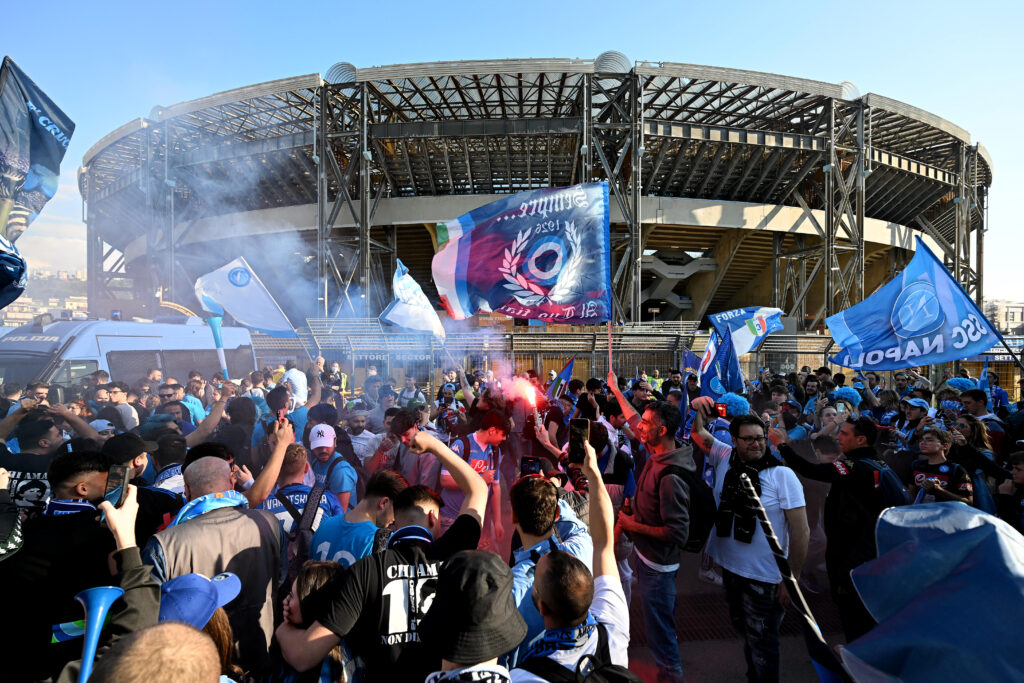 Napoli Fans Celebrate Winning Serie A