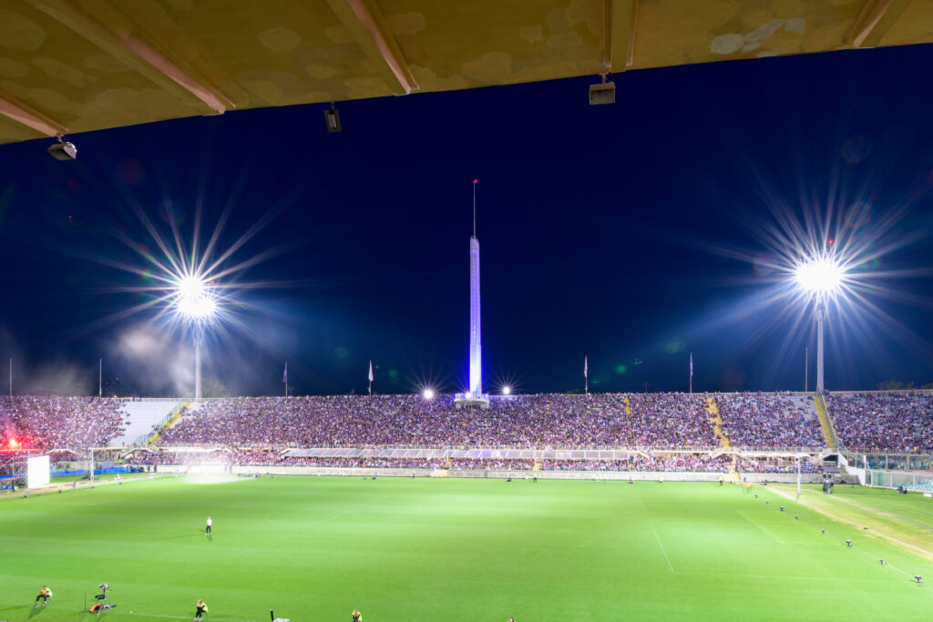FIRENZE STADIO ARTEMIO FRANCHI TIFOSI ALLO STADIO PER VEDERE LA PARTITA FINALE DI CONFERENCE LEAGUE FIORENTINA VS WEST HAM A PRAGA