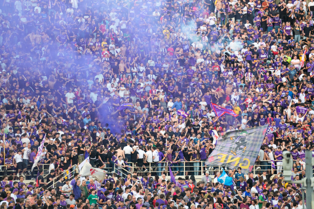 FIRENZE STADIO ARTEMIO FRANCHI TIFOSI ALLO STADIO PER VEDERE LA PARTITA FINALE DI CONFERENCE LEAGUE FIORENTINA VS WEST HAM A PRAGA