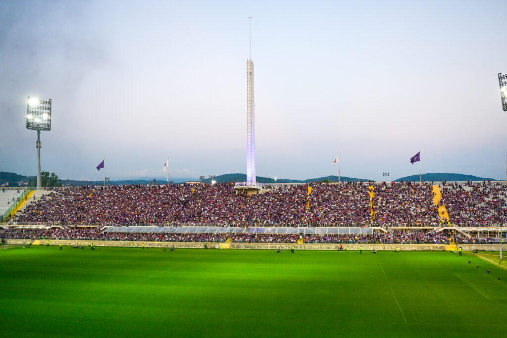 FIRENZE STADIO ARTEMIO FRANCHI TIFOSI ALLO STADIO PER VEDERE LA PARTITA FINALE DI CONFERENCE LEAGUE FIORENTINA VS WEST HAM A PRAGA
