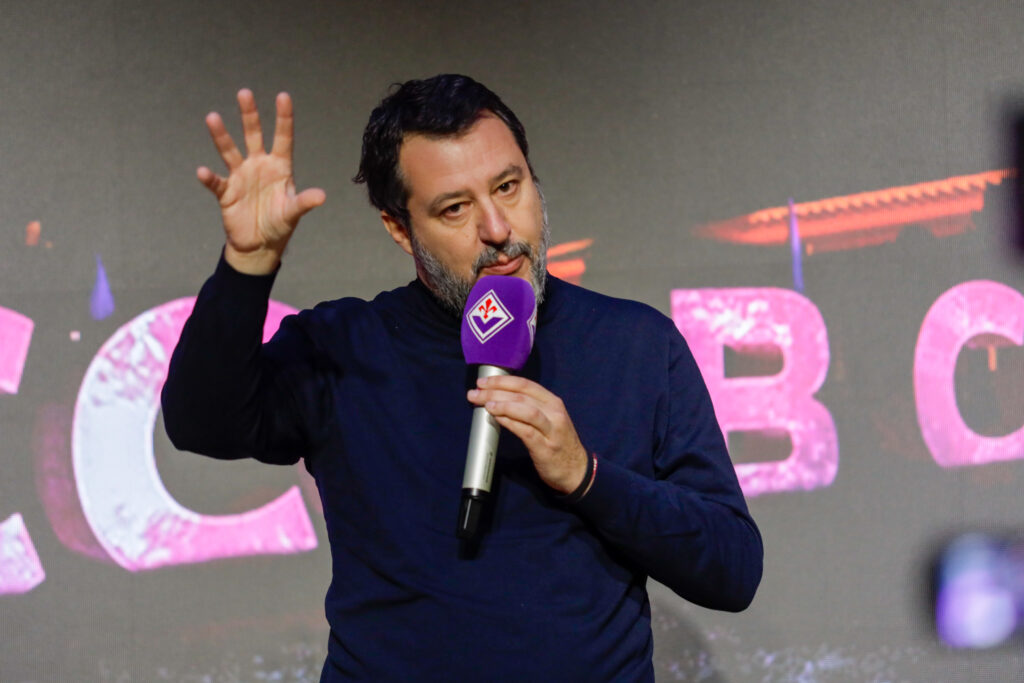 BAGNO A RIPOLI VIOLA PARK VISITA DEL MINISTRIO MATTEO SALVINI
