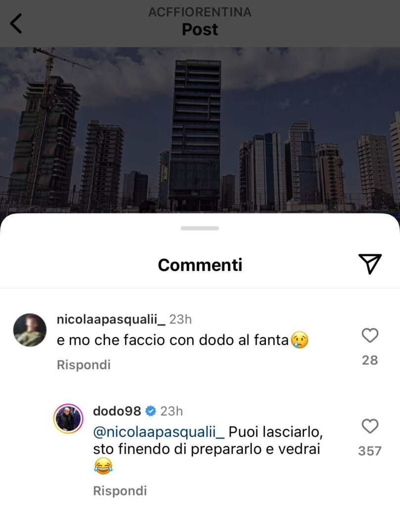 Dodò sui social