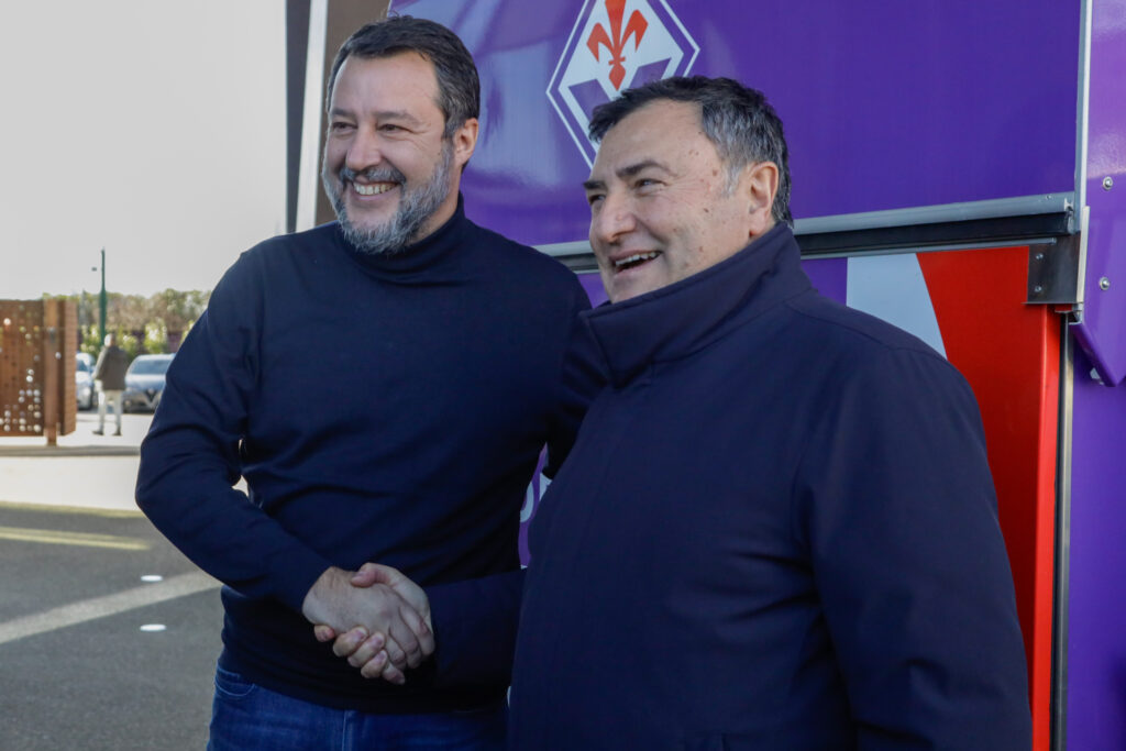 BAGNO A RIPOLI VIOLA PARK VISITA DEL MINISTRIO MATTEO SALVINI
