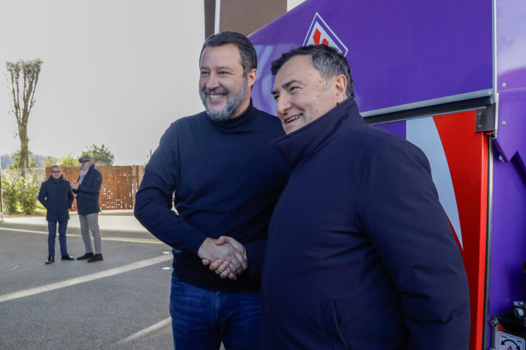 BAGNO A RIPOLI VIOLA PARK VISITA DEL MINISTRIO MATTEO SALVINI