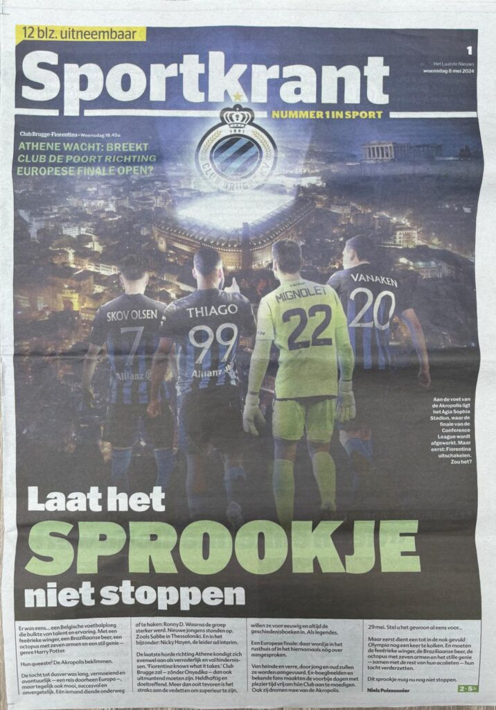 Prima pagina giornale Brugge