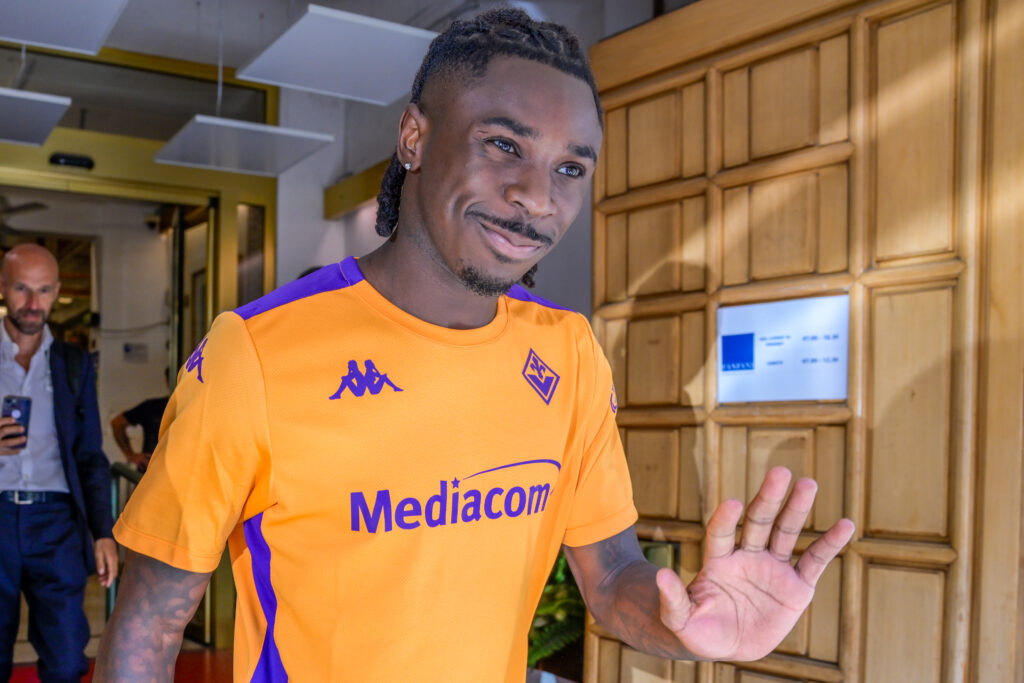 FIRENZE IL NUOVO ACQUISTO DELLA FIORENTINA MOISE KEAN E' ARRIVATO PRESSO LA CLINICA FANFANI PER SVOLGERE LE CANONICHE VISITE MEDICHE PRIMA DI PORRE LA FIRMA SUL CONTRATTO CON LA SOCIETA' GIGLIATA