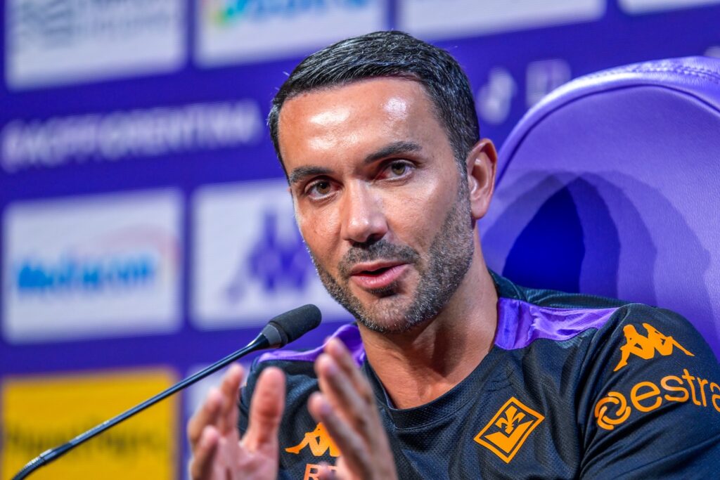 BAGNO A RIPOLI AL VIOLA PARK SI E' SVOLTA LA CONFERENZA STAMPA DELLA FIORENTINA IN VISTA DEL PRELIMINARE DI CONFERENCE LEAGUE CONTRO IL PUSKAS ACADEMY