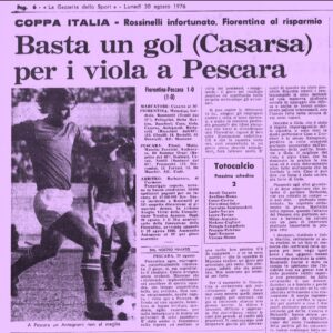 29 agosto 1976 Pescara-Fiorentina 0-1