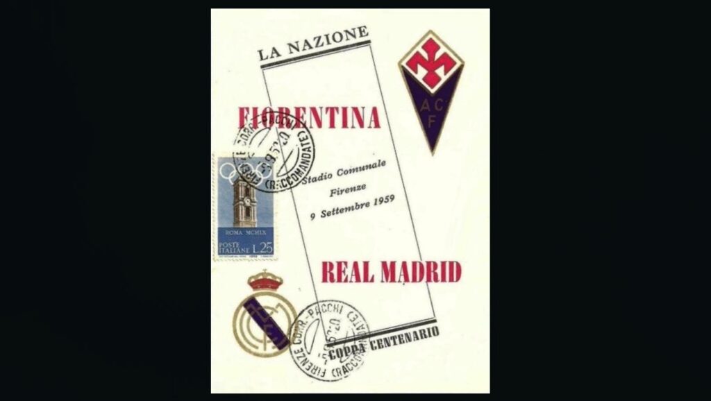 Cartolina Fiorentina-Real Madrid 2-1