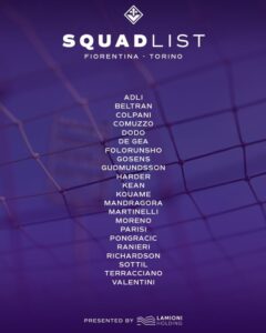 convocati Fiorentina Torino