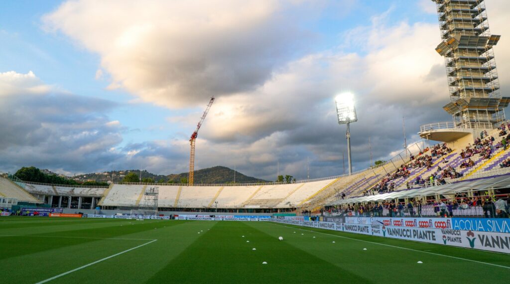 FIRENZE STADIO ARTEMIO FRANCHI LAVORI CANTIERE CURVA FIESOLE