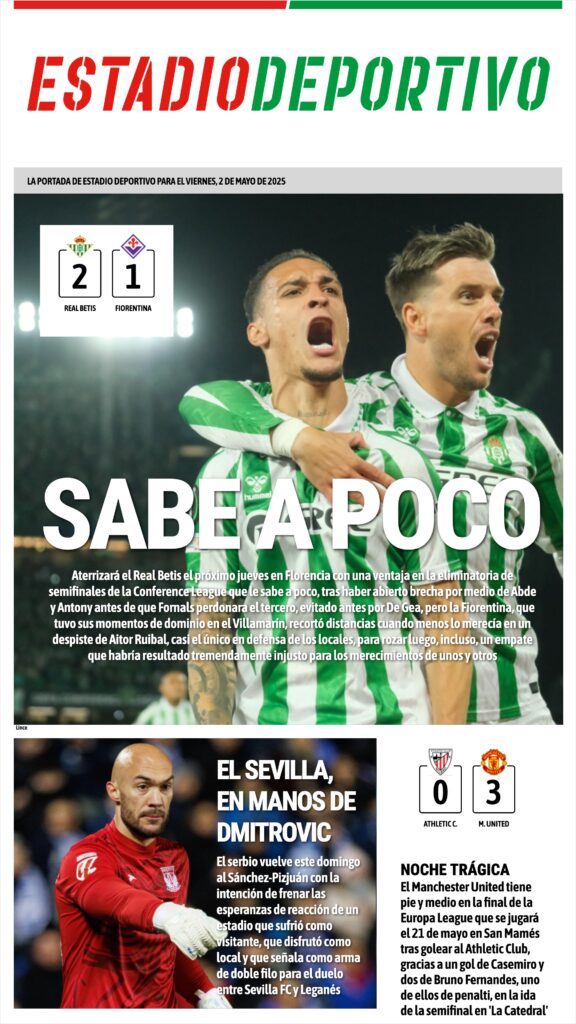 copertina estadio deportivo