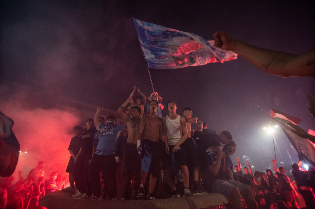 SSC Napoli Napoli Fans Celebrate Winning Serie A
