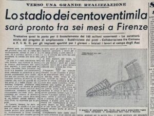 6 luglio 1950 lo stadio dei 120.00 a Firenze dal Mattino small