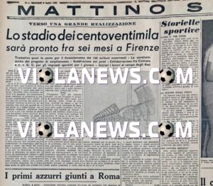 6 luglio 1950 lo stadio dei 120.00 a Firenze dal Mattino VN