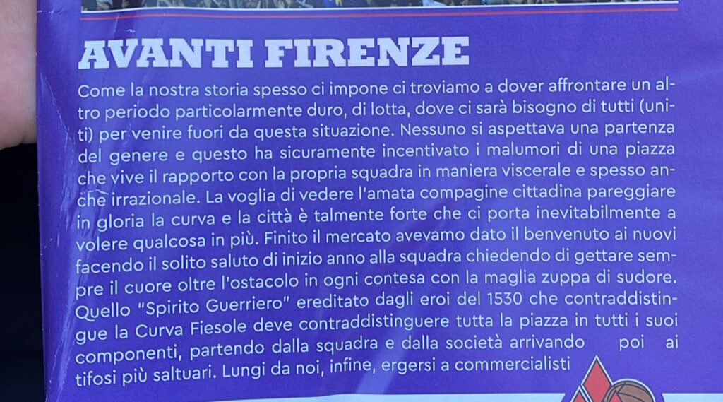 fiesole contro Pradè