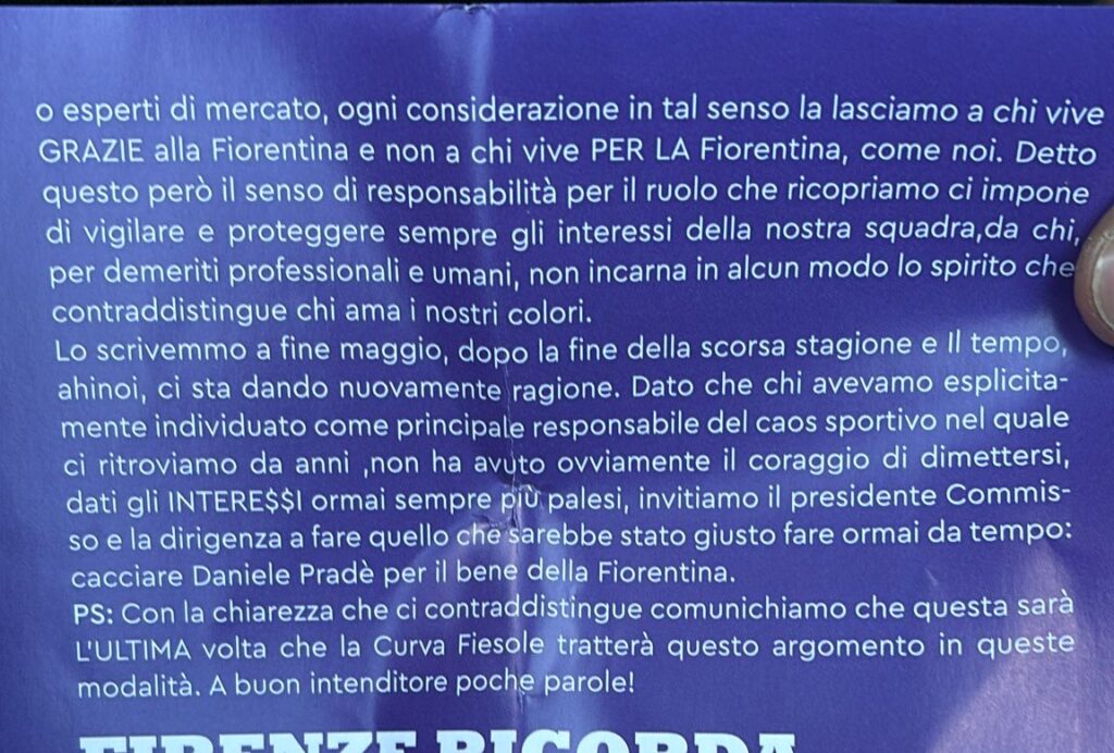 pradè attaccato curva