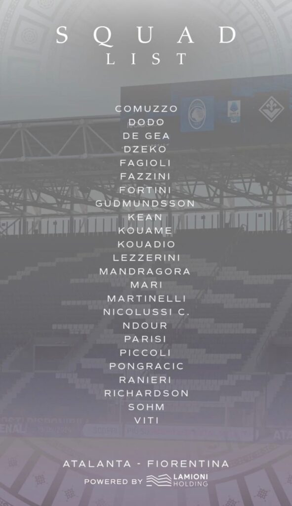 Convocati Fiorentina