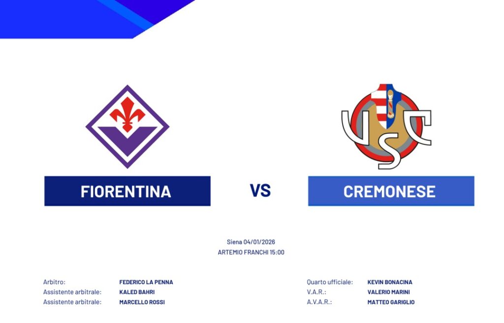 Fiorentina-Cremonese al Franchi di Siena Match program small