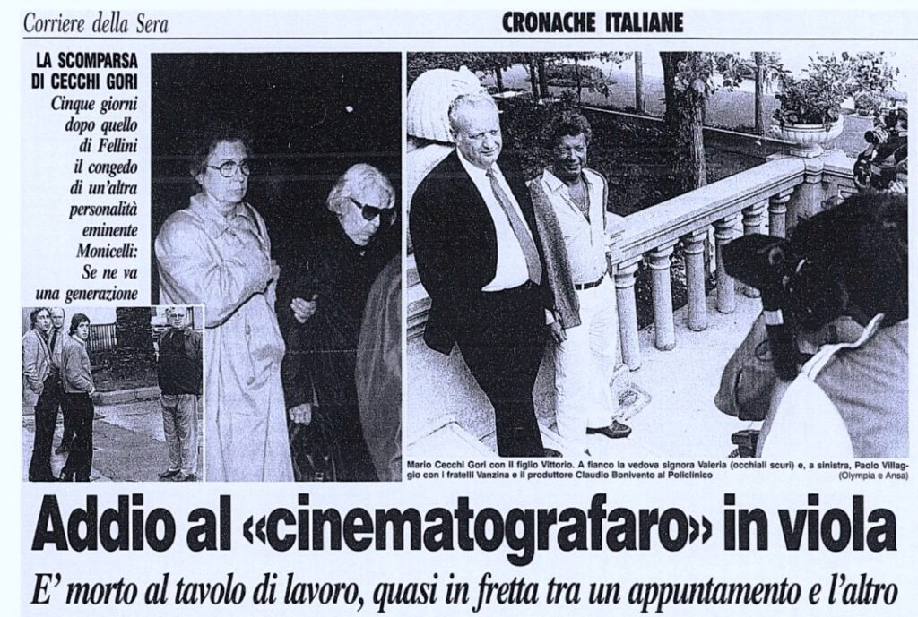 Corriere della Sera 6 novembre 1993 Cecchi Gori