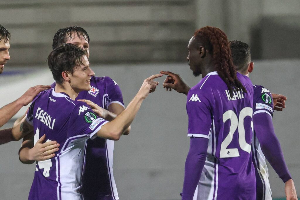FIORENTINA VS JAGIELLONIA GOL ESULTANZA FAGIOLI E KEAN