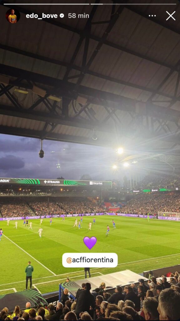 Bove su instagram al Selhurst Park