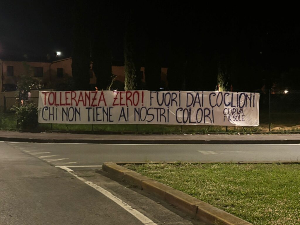 tolleranza zero striscione curva fiesole